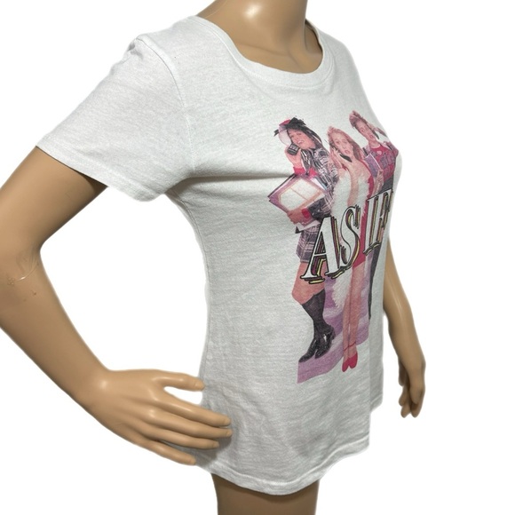 CLUELESS AS IF Women’s White T Shirt Short Sleeve Graphic Size S/M Top 90s Style - Picture 3 of 8